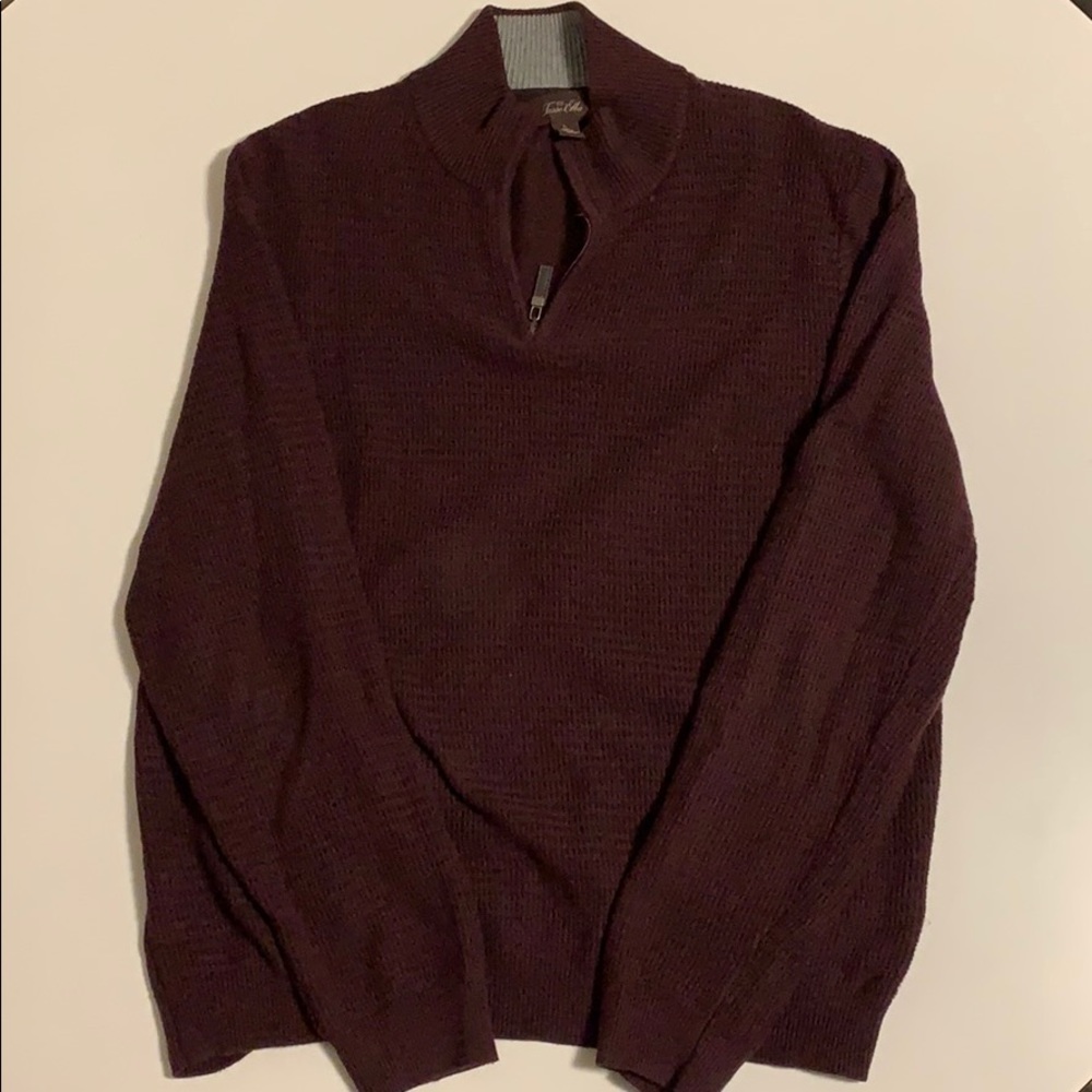 Tasso Elba maroon quarter zip